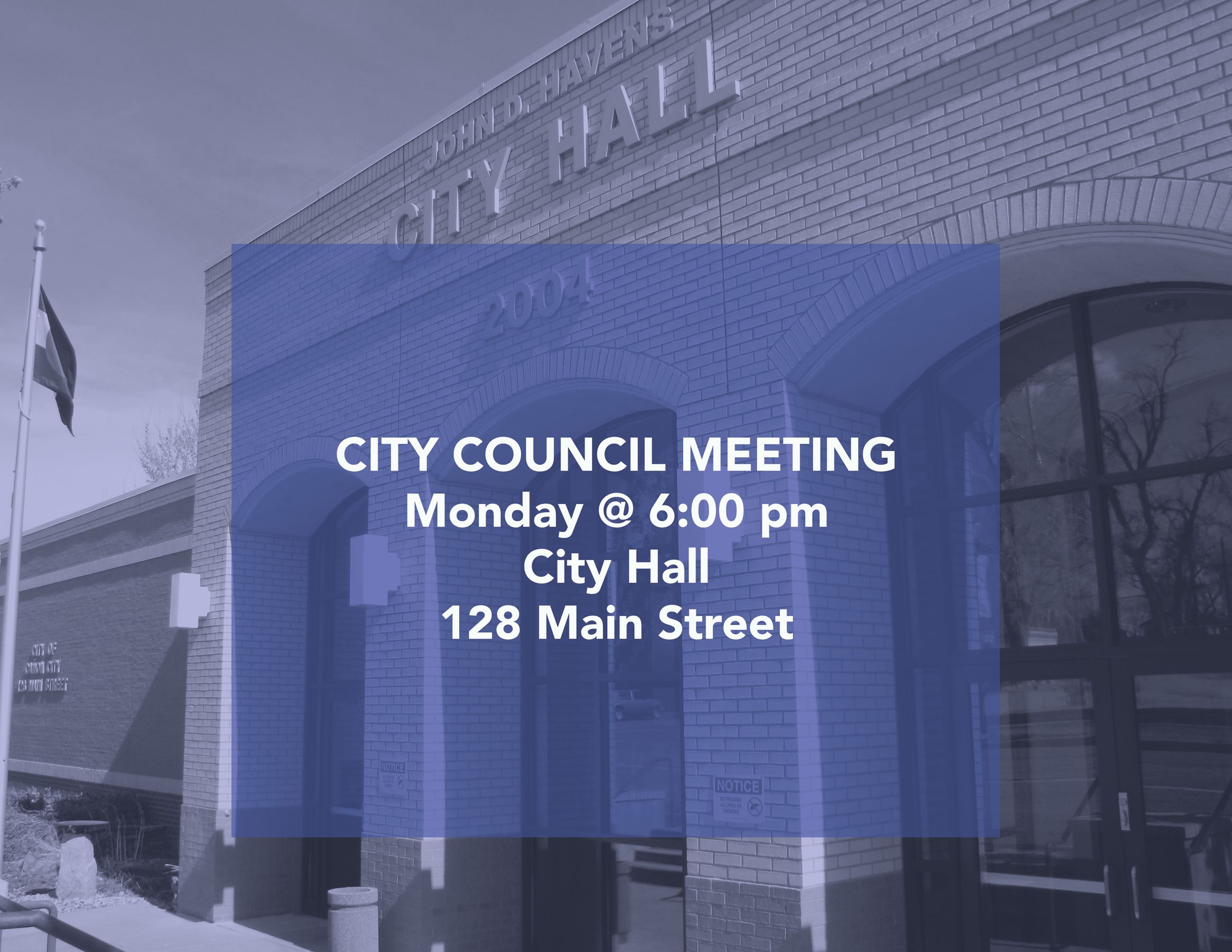 City Council Meeting Monday at 6pm